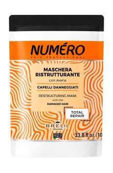 Восстанавливающая маска Brelil Numero Total Repair Mask для слабых и поврежденных волос, с экстрактом овса, 1 л