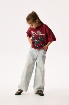 Reserved - Джинси wide leg з аплікацією SmileyWorld® - синій - 149JU-05J