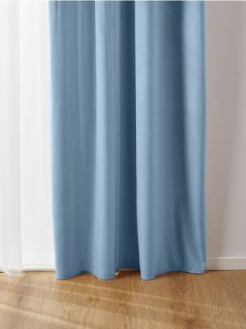 Велюрова фіранка - блакитний
