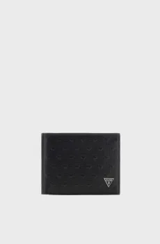 Мужской черный кожаный кошелек Черный ONESIZE Guess SMMADL.LEA27;BLA