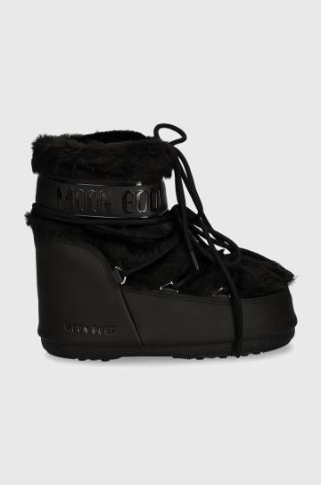 Зимние сапоги Moon Boot MB ICON LOW FAUX FUR цвет чёрный 80D1409390 N001 Зимние сапоги Moon Boot MB ICON LOW FAUX FUR цвет чёрный 80D1409390 N001