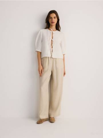 Reserved - LADIES` TROUSERS - бежевий - 568EI-08X Reserved - LADIES` TROUSERS - бежевий - 568EI-08X