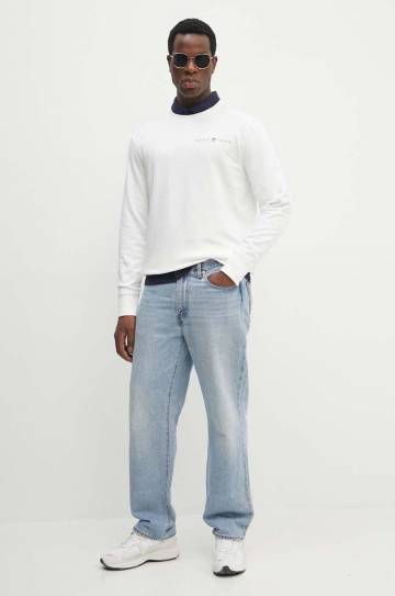 Хлопковый лонгслив Gant цвет синий с аппликацией 2230