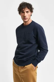 Мужской темно-синий свитшот EMBOSSED C-NECK Синий XL Gant 2015085