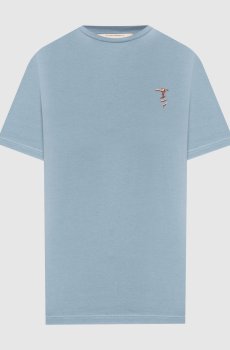 Голубая футболка с принтом эмблемы