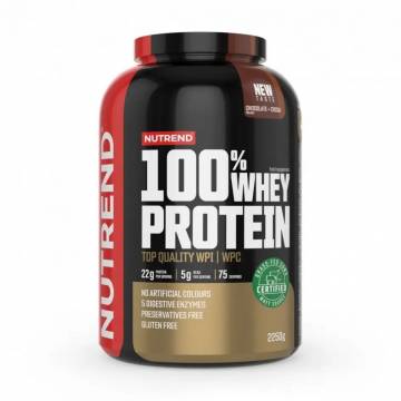 Протеин Nutrend 100% Whey Protein Шоколад + какао, в порошке, 2.25 кг