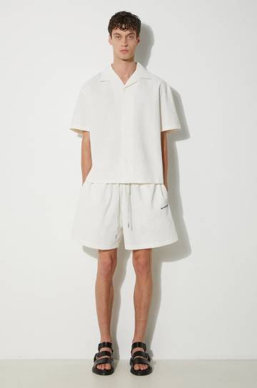 Шорты MKI MIYUKI ZOKU Seersucker Shorts мужские цвет бежевый SEERSUCKER.SHORTS Шорты MKI MIYUKI ZOKU Seersucker Shorts мужские цвет бежевый SEERSUCKER.SHORTS