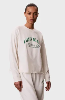 Женский белый лонгслив RELAXED Белый M Calvin Klein LV00QS7606