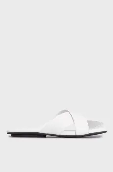 Женские белые кожаные слайдеры Aileen Белый 37 PRPY PRSLT5002W
