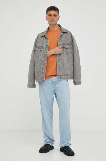 Хлопковая футболка American Vintage цвет оранжевый однотонный Хлопковая футболка American Vintage цвет оранжевый однотонный