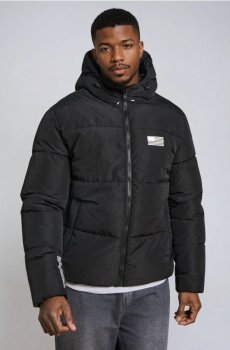 Стьобана куртка з каптуром NASA - чорний