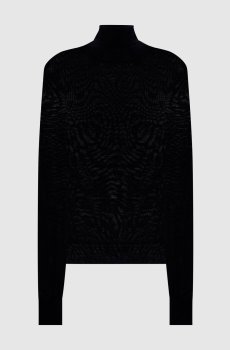 Черный гольф из шерсти с логотипом