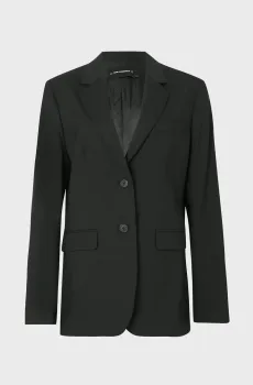 Женский черный шерстяной жакет LOGO TAPE RELAXED Черный 42 Karl Lagerfeld B1W14012