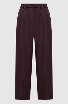 Коричневые брюки с льном