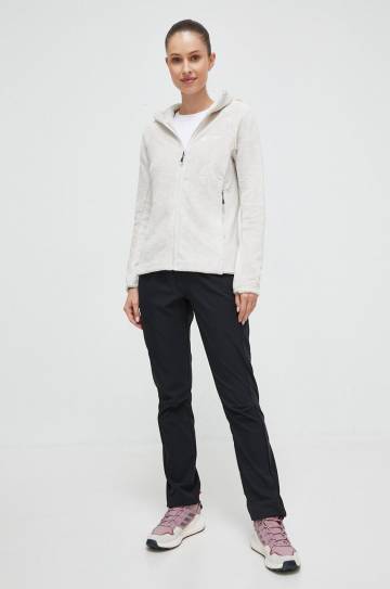 Спортивная кофта Jack Wolfskin Rotwand цвет серый с капюшоном однотонная Спортивная кофта Jack Wolfskin Rotwand цвет серый с капюшоном однотонная