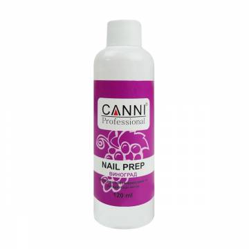 Средство для обезжиривания и дегидратации ногтей Canni Nail Prep виноград, 120 мл Средство для обезжиривания и дегидратации ногтей Canni Nail Prep виноград, 120 мл