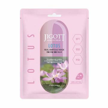 Тканевая маска для лица Jigott Lotus Real Ampoule Mask с экстрактом лотоса, 27 мл Тканевая маска для лица Jigott Lotus Real Ampoule Mask с экстрактом лотоса, 27 мл