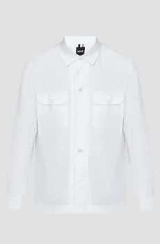 Мужская белая льняная рубашка Белый 48 BOSS 50489310;100