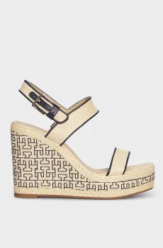 Женские бежевые босоножки PLATFORM TH MONO RAFIA WEDGE Бежевый 37 Tommy Hilfiger FW0FW08052
