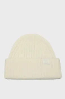 Женская белая шапка TH FLUFFY BEANIE Белый ONESIZE Tommy Hilfiger AW0AW16632