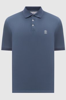 Синее поло с эмблемой