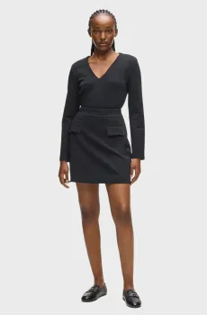 Женская черная юбка METAL Черный L Karl Lagerfeld B1W12027