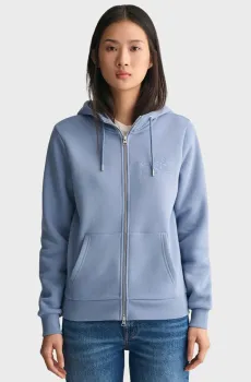 Женское голубое худи REG TONAL SHIELD ZIP Голубой XS Gant 4200671