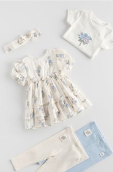 Reserved - Комплект із сукні й повязки на голову - кремовий - 652IM-01X