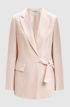 Розовый жакет с льном