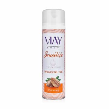 Пена для бритья MAY body Airy Масло миндаля, женская, 200 мл Пена для бритья MAY body Airy Масло миндаля, женская, 200 мл
