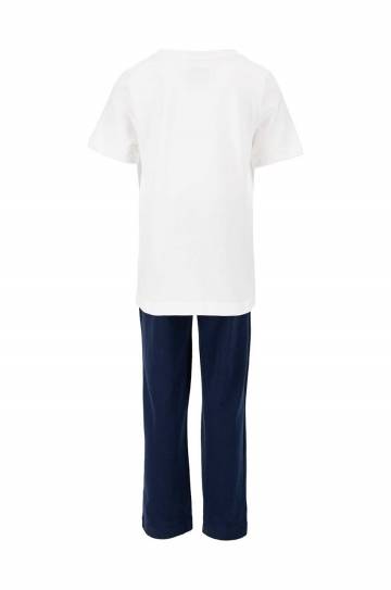 Детская хлопковая пижама Polo Ralph Lauren цвет синий с принтом 8P0148 Детская хлопковая пижама Polo Ralph Lauren цвет синий с принтом 8P0148