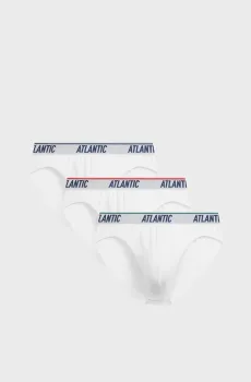 Мужские белые брифы (3 шт) Белый S Atlantic 3MP-219
