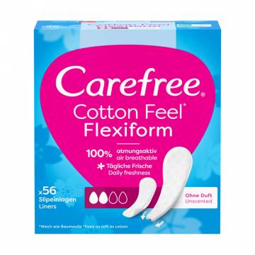 Ежедневные гигиенические прокладки Carefree Cotton Feel Flexiform Perfume Free, 56 шт Ежедневные гигиенические прокладки Carefree Cotton Feel Flexiform Perfume Free, 56 шт