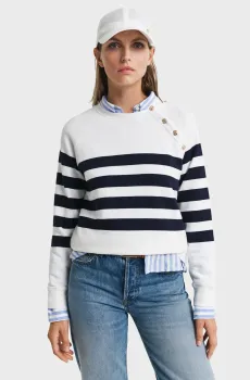 Женская белая кофта STRIPED Белый S Gant 4200575
