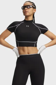 Женский черный топ HeatGear Elite Crop Mck SS Черный XL Under Armour 6014710-008