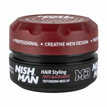 Мужская матовая паста для укладки волос Nishman Hair Styling Matte Paste Texturizing Mess Up M3, 100 мл Мужская матовая паста для укладки волос Nishman Hair Styling Matte Paste Texturizing Mess Up M3, 100 мл
