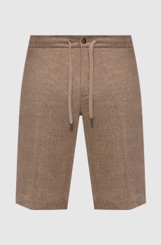 Коричневые шорты из льна