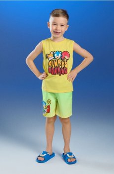 Бавовняна майка на бретелях Sonic the Hedgehog - світло-жовтий