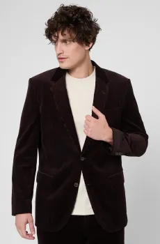 Мужской темно-коричневый вельветовый пиджак BECKHAM x BOSS Коричневый 48 BOSS 50557911;244