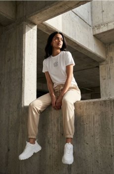 Спортивні штани джогери з тері - нюдовий