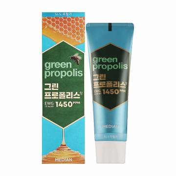 Безсульфатная зубная паста Median Green Propolis Pure Mint SLS Free с зеленым прополисом, 100 г Безсульфатная зубная паста Median Green Propolis Pure Mint SLS Free с зеленым прополисом, 100 г
