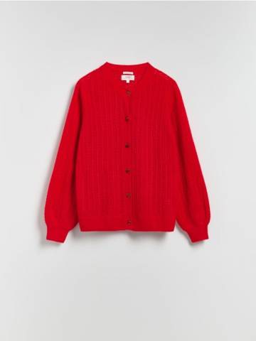 Reserved - Кардиган з додаванням вовни альпака - червоний - 830HD-33X Reserved - Кардиган з додаванням вовни альпака - червоний - 830HD-33X