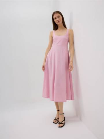Reserved - Сукня міді - пастельний рожевий - 918GA-03X Reserved - Сукня міді - пастельний рожевий - 918GA-03X