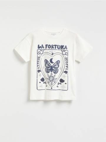 Reserved - Футболка з принтом - кремовий - 531EX-01X