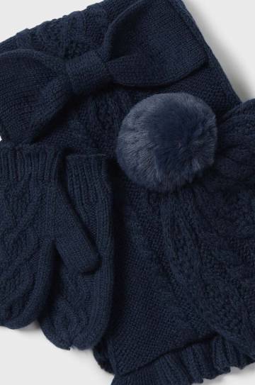 Детская шапка, снуд и перчатки Mayoral цвет синий 10768