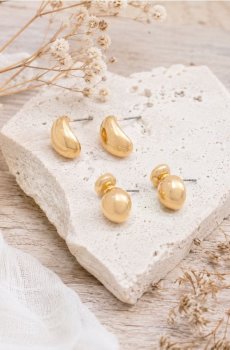 Довгі сережки, 2 пари - золотий