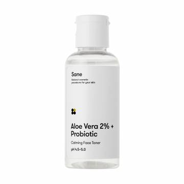 Успокаивающий тоник для лица Sane Aloe Vera 2% + Probiotic Calming Face Toner, 50 мл Успокаивающий тоник для лица Sane Aloe Vera 2% + Probiotic Calming Face Toner, 50 мл