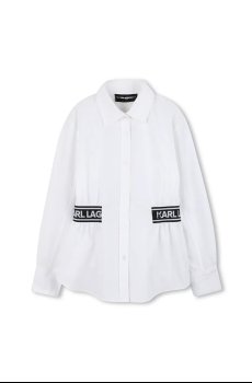 Детская хлопковая рубашка Karl Lagerfeld