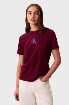 Женская бордовая футболка CLASSIC FOIL CK Бордовый XS Calvin Klein Jeans LV047E804G