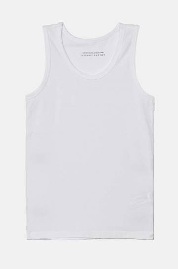 Детская футболка United Colors of Benetton 2 шт цвет белый однотонный Детская футболка United Colors of Benetton 2 шт цвет белый однотонный